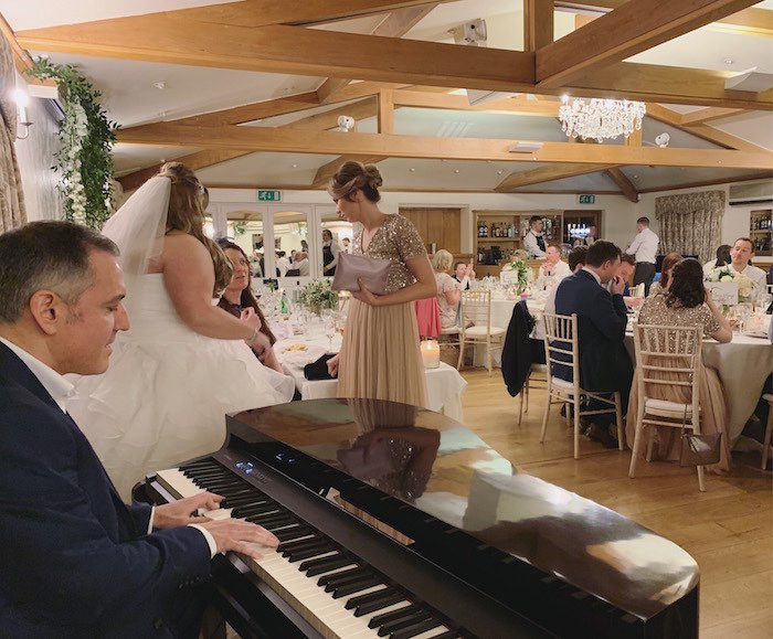 Wedding Breakfast piano playing in Essex