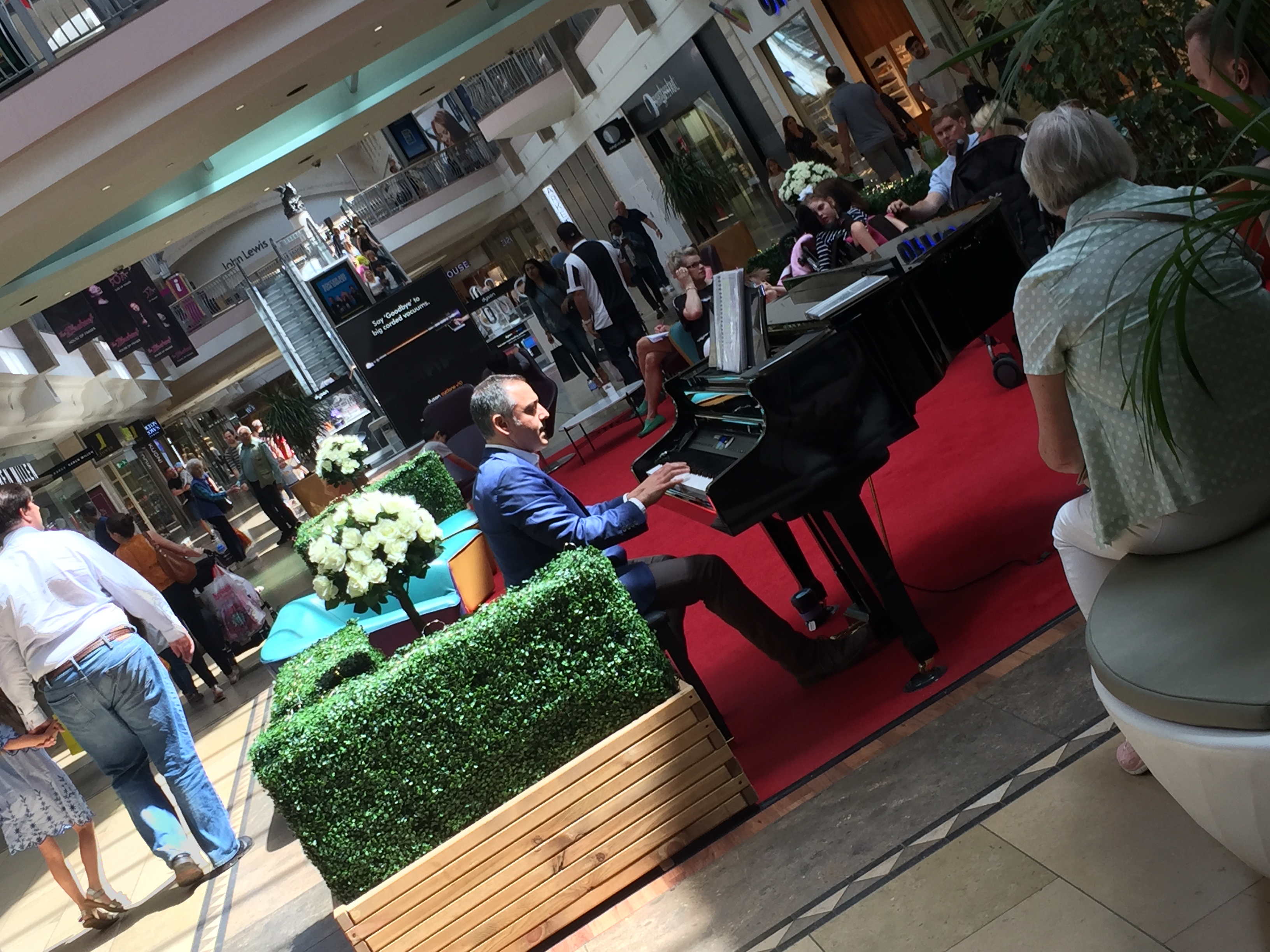 Bryan playing piano at Bluewater in Kent